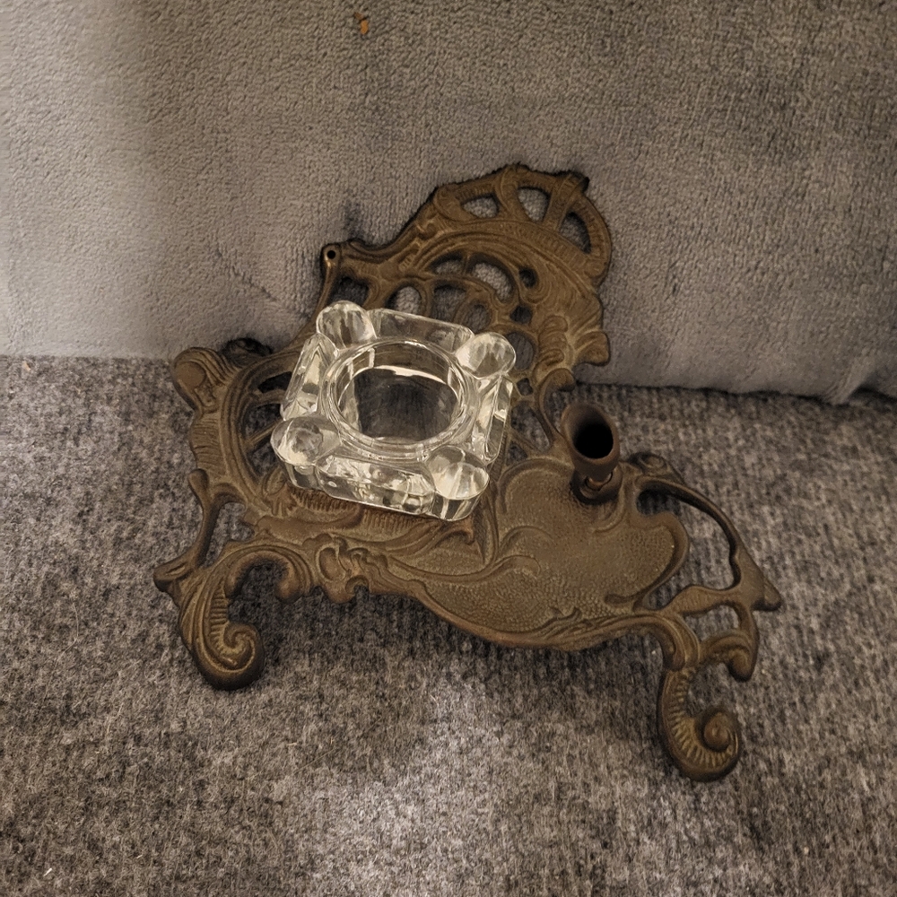 VIRGINIA SAN PACIFIC ANTIQUE Brass Inkwell